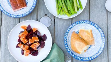 Lazy Friday Dinner From Smoke Salmon Asparagus Beets dressed with