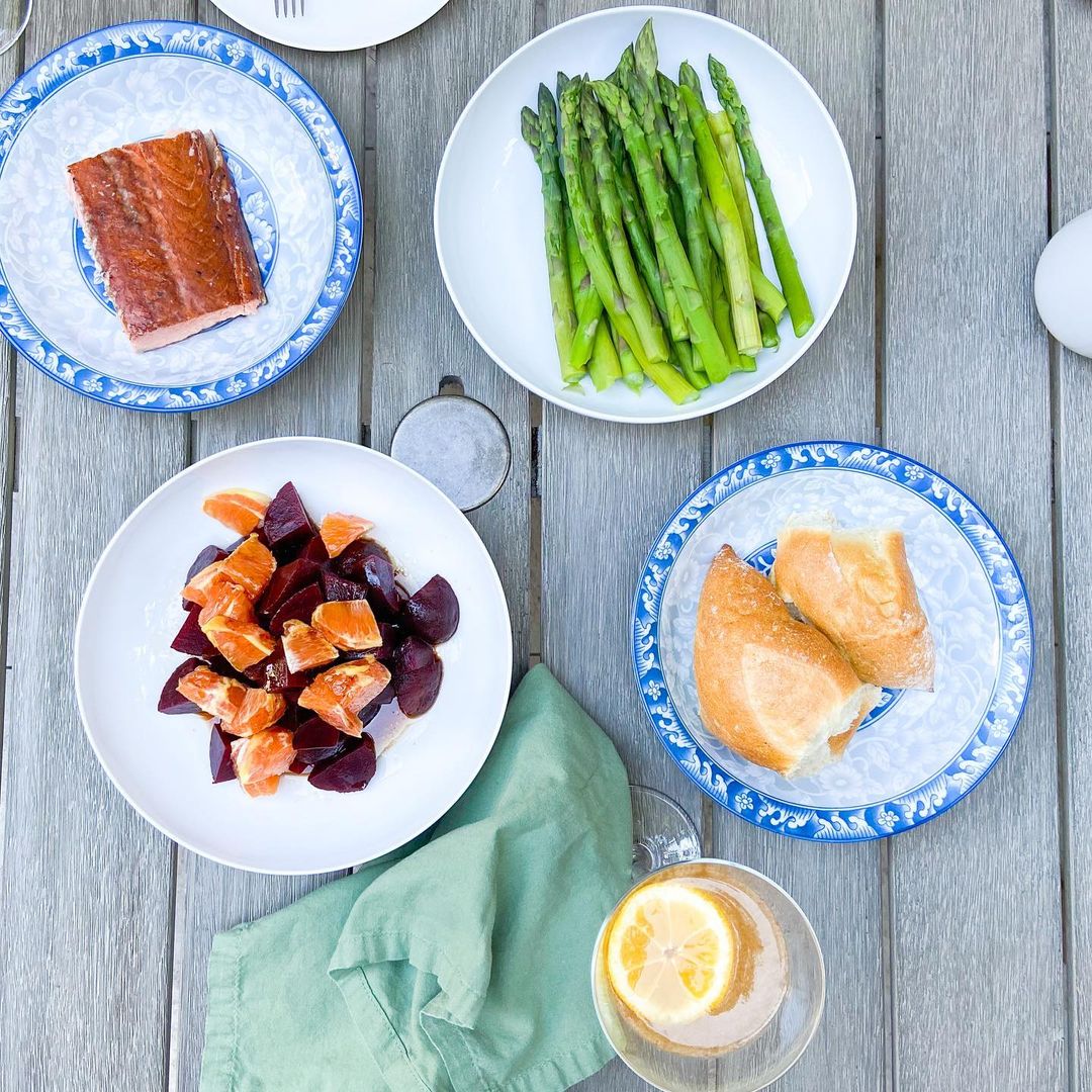 Lazy Friday Dinner From Smoke Salmon Asparagus Beets dressed with