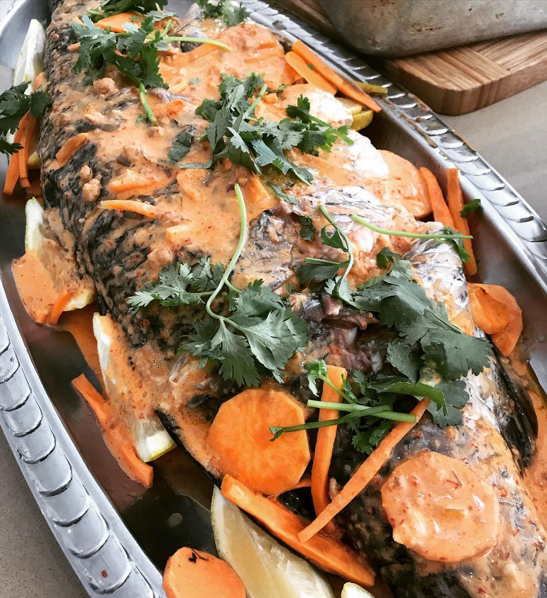 BAKED BARRAMUNDI WITH RED CURRY SAUCE This 25 kilo fresh