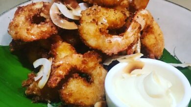 Coconut Prawns with garlic aioli All cooked in the air