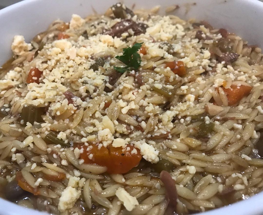 Orzo Risotto with slow cooked lamb braised in red wine